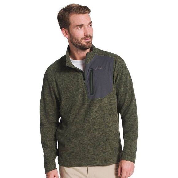 Eddie Bauer Cloud Performance Fleece 1/4 Zip Pullover Jacket - Green - Picture 1 of 7